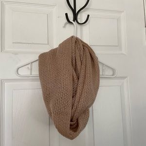 Beige infinity knit scarf